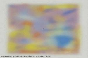 Foque o ponto central e, sem mover os olhos, assista ao desaparecimento da imagem.