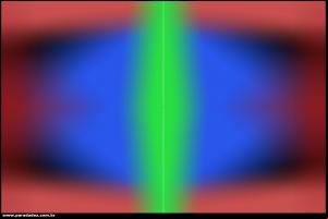 Aproximando e afastando os olhos da imagem, os tamanhos das cores mudam